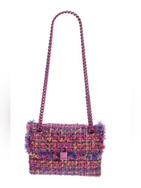 Kurt Geiger London Tweed Mini Bixton Shoulder Bag – Fuchsia Multi NWT